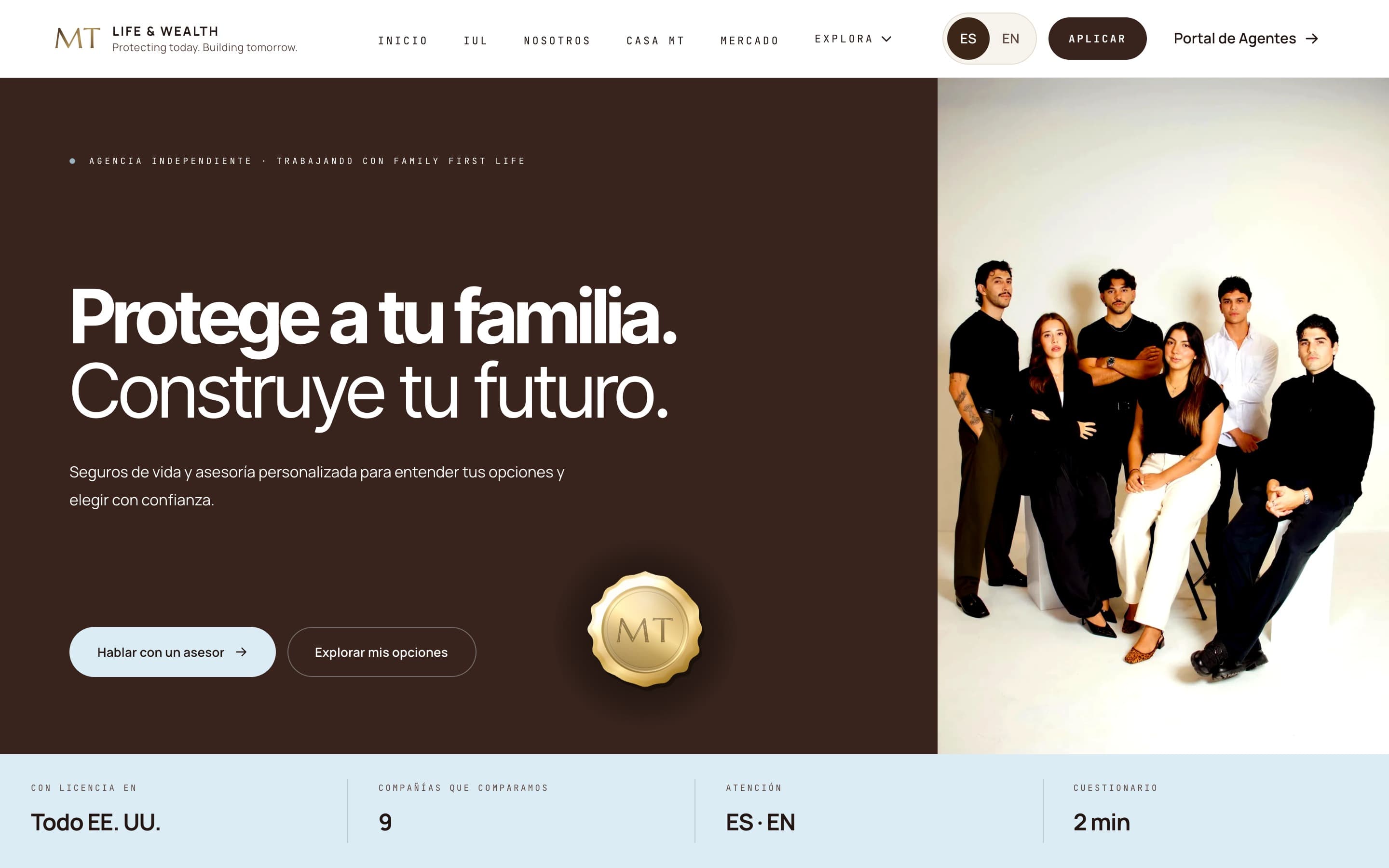 MT Life & Wealth: the platform and its agents' portal.